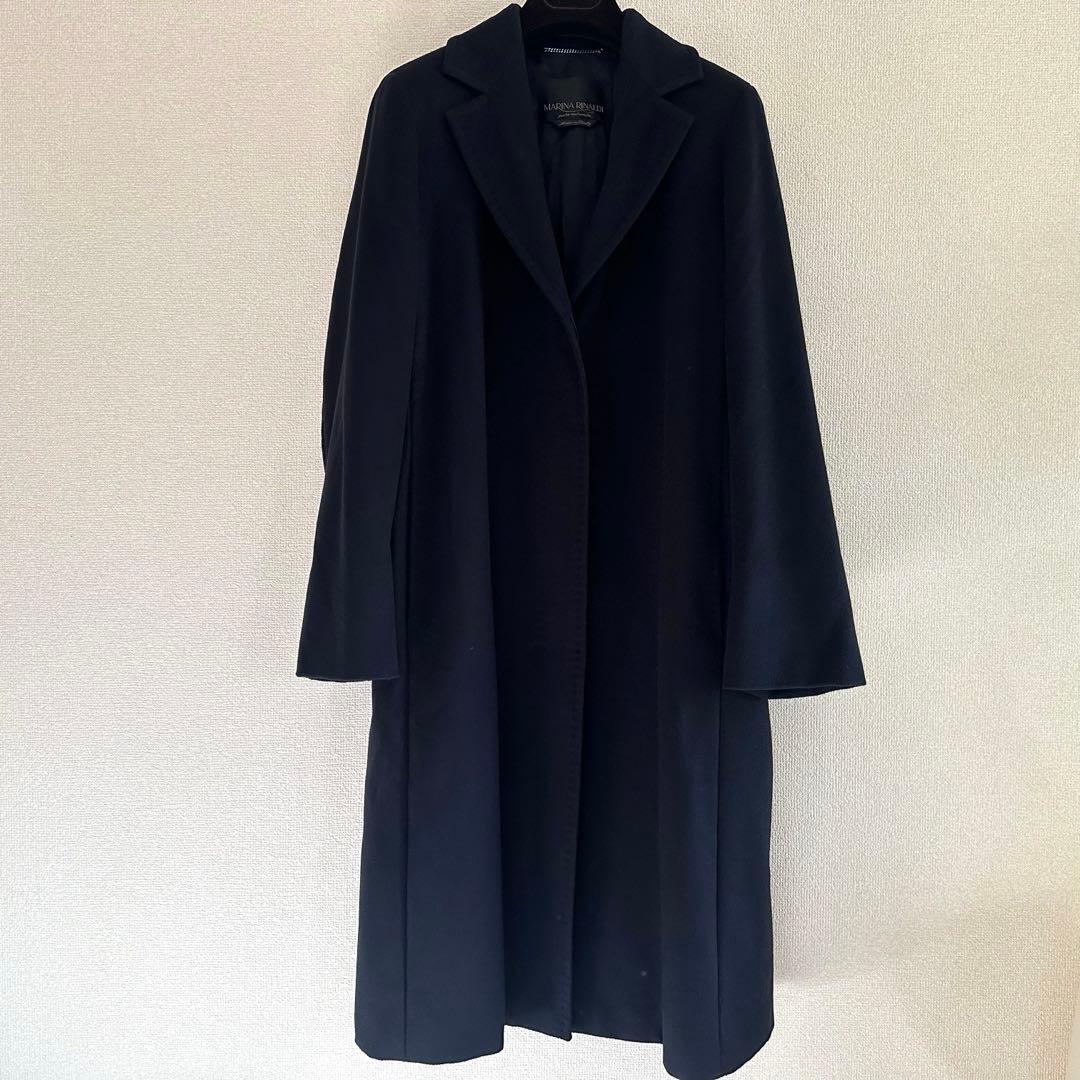【美品】マリナリナルディ スタンドカラー カシミヤ100% ロングコート 黒 楽天市場】マリナリナルディ コート 【Aランク】【中古】 : 質屋さのや