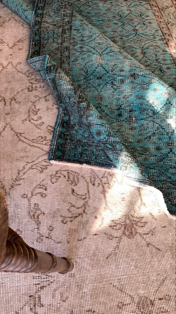 110×197 \"TEAL” ViNTAGE TURKiSH RUG