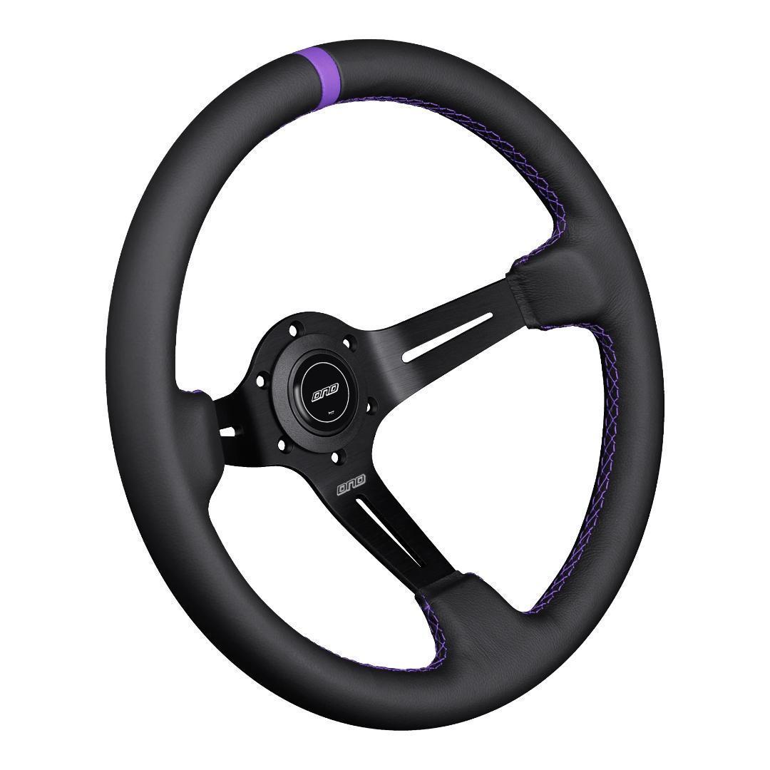 DND レース レザー パープルステッチ ステアリング ディープ 紫 USDM