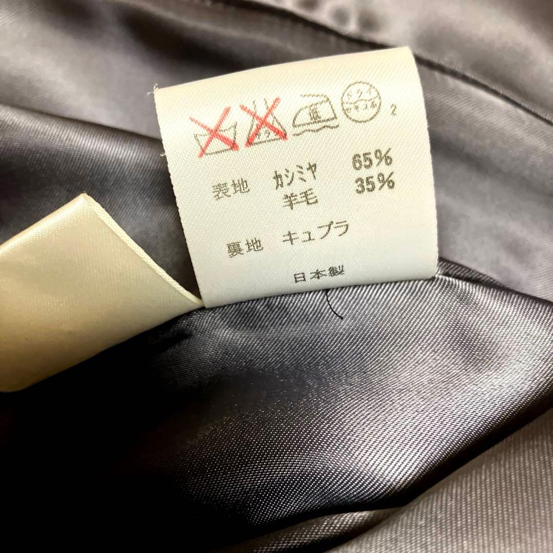 美品】ラルフローレン カシミア65%コート 9号 グレー 裏地あり ウール