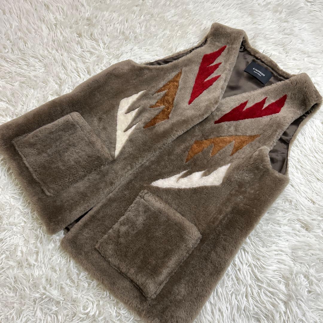 FRAMeWORK 別注K.tsanikidis ムートン チマヨ柄 ジレ F - メルカリ