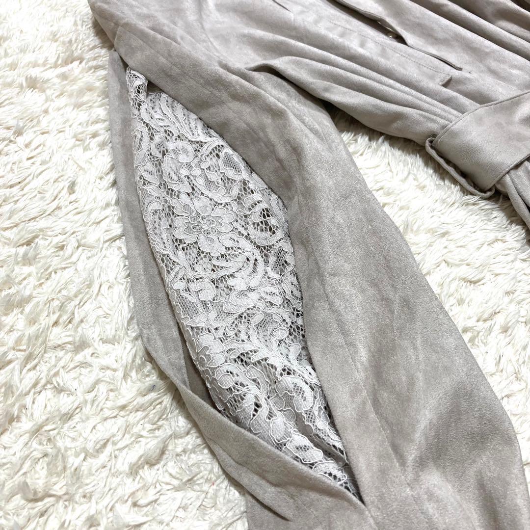 ☆美品☆MURRAL 袖レース ベルト付 ボウタイロングワンピース ロング