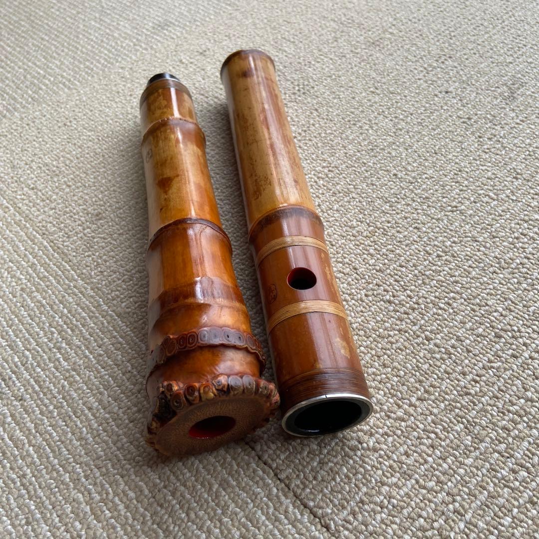181尺八 一尺六寸管 銘眞山 ニ印