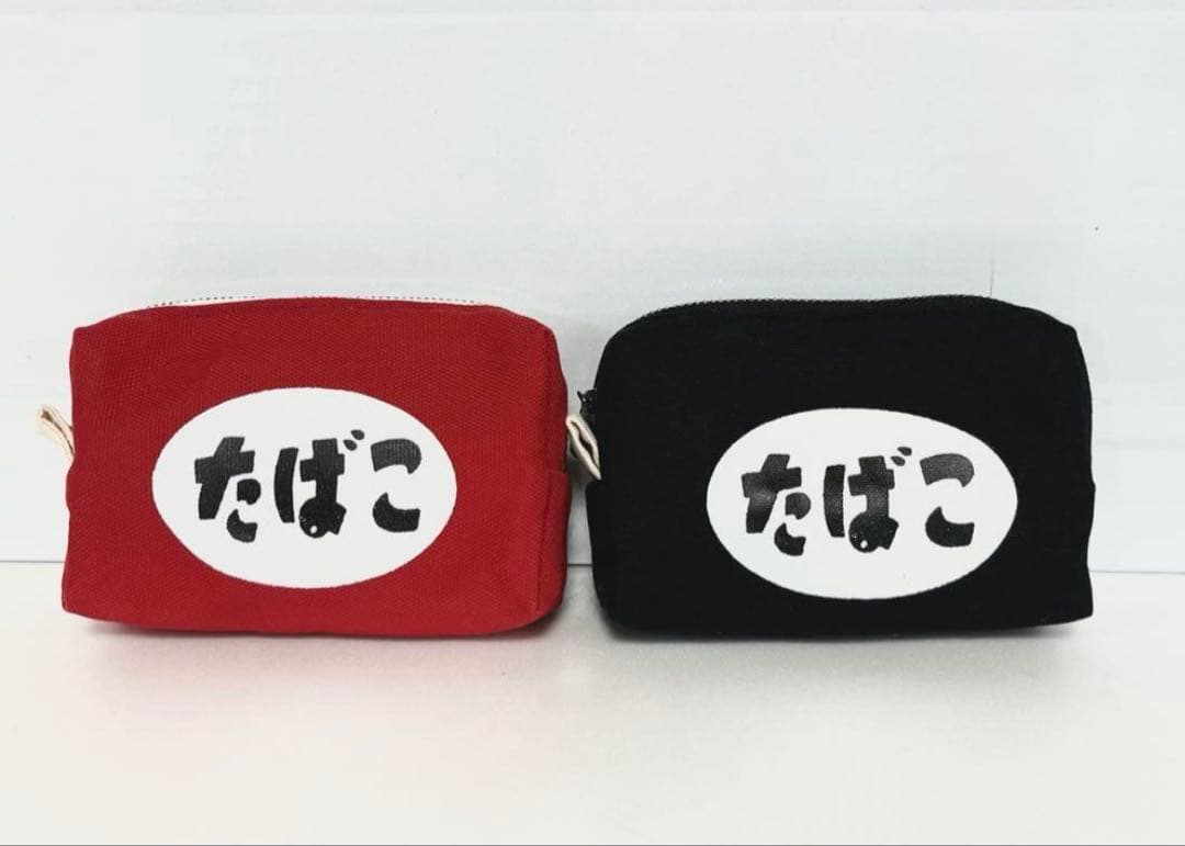 昭和レトロ看板BOX ポーチ 赤黒セット☆iQOSケース・タバコケース