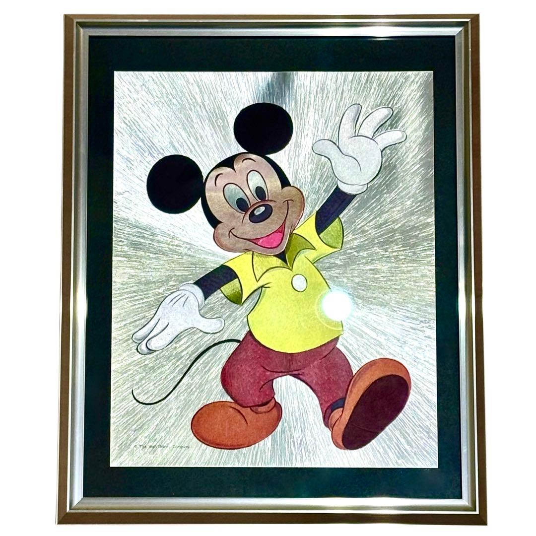 公式 ビンテージ ディズニー ミッキー メタリック アート 壁掛け