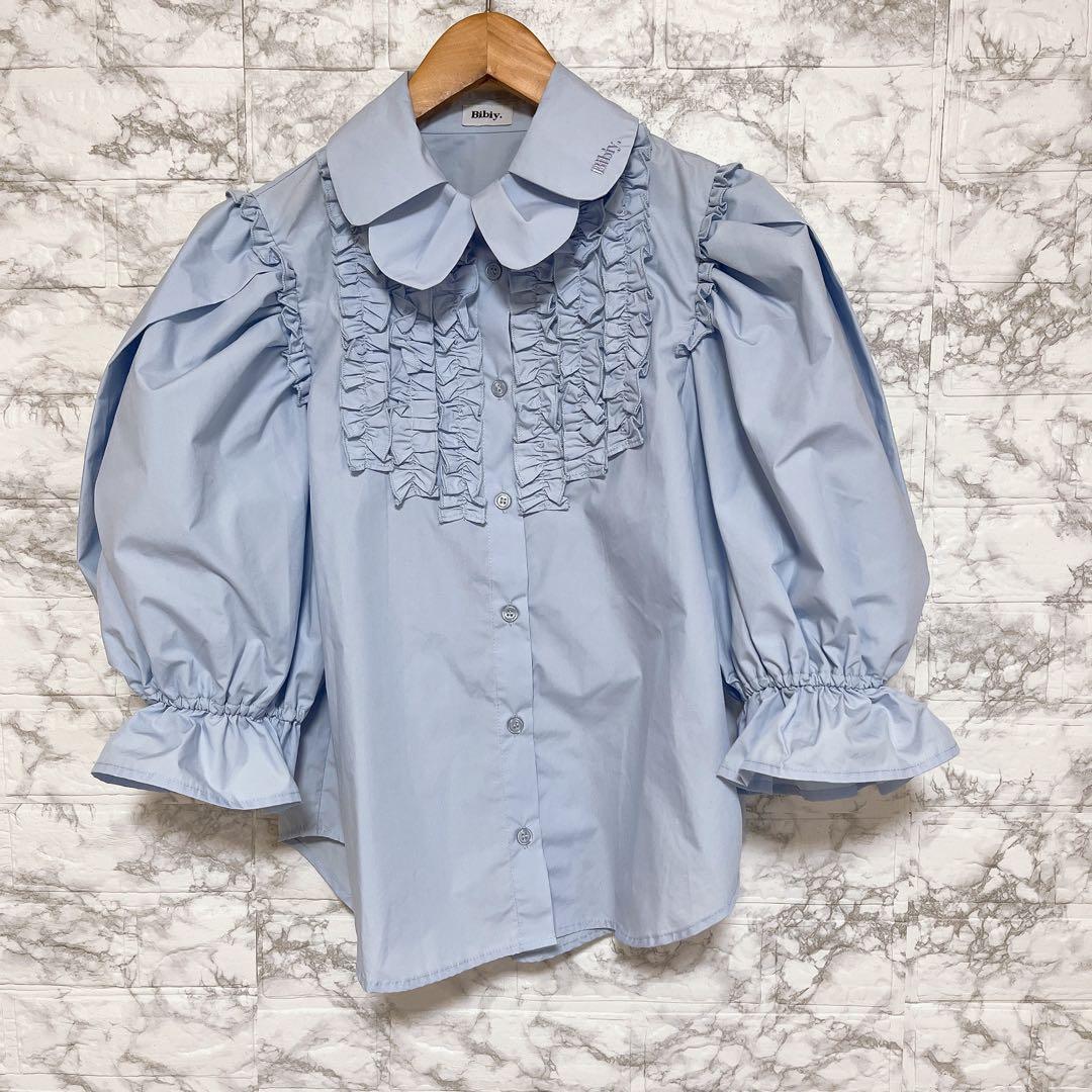 Bibiy. CORA PUFF BLOUSE ブルー ビビィ 正規品 - メルカリ