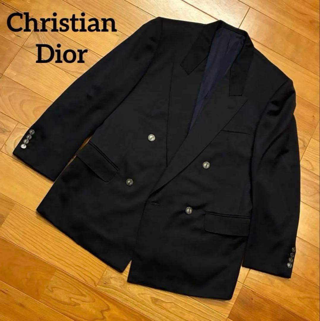 ChristianDior クリスチャンディオール 紺ブレ ダブル A6 銀釦 - メルカリ