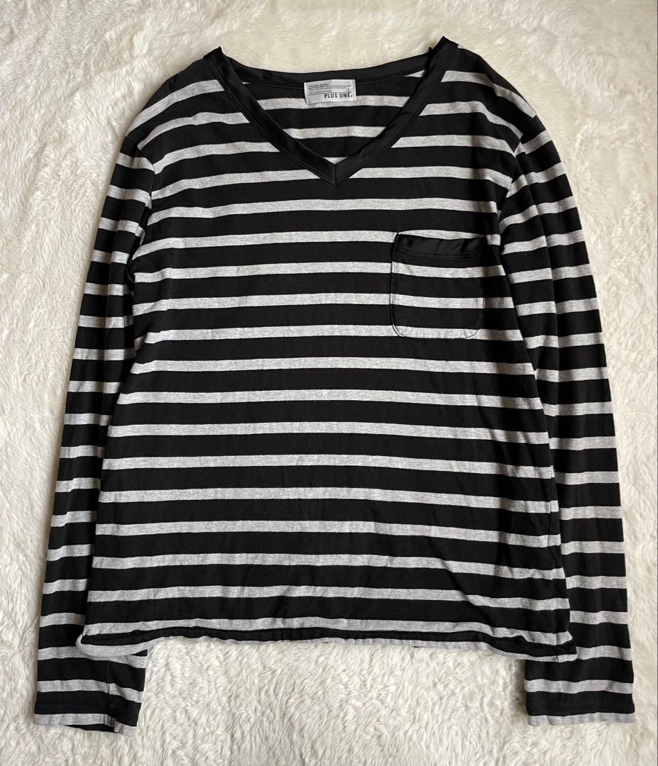 00s Y2K アーカイブ グランジ ボーダーロンT - メルカリ