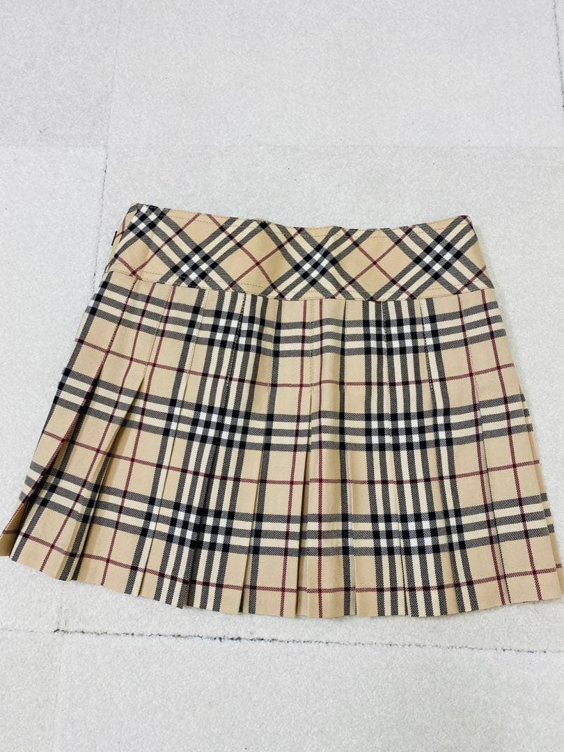 BURBERRY BLUE LABEL 牛革 2連ベルト プリーツミニスカート - メルカリ