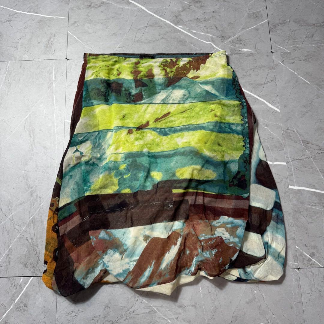 ジャンポールゴルチエ　総柄　パワーネット　スカート　フレア　メッシュ　アーカイブ ジャンポールゴルチエ ファム Jean Paul GAULTIER FEMME パワーネット