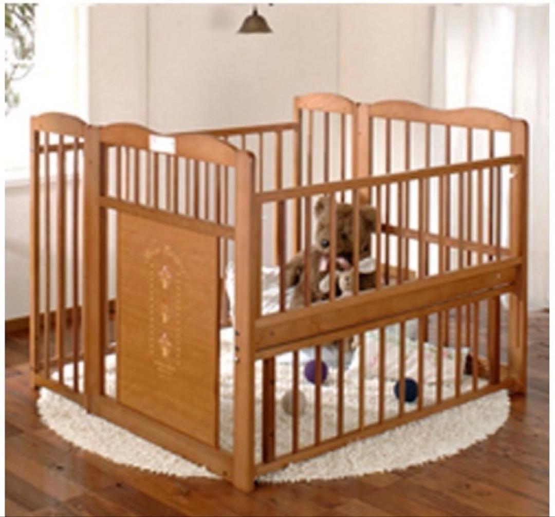 日本製 ベビーベッド サークル 収納棚 キンタロー - メルカリ