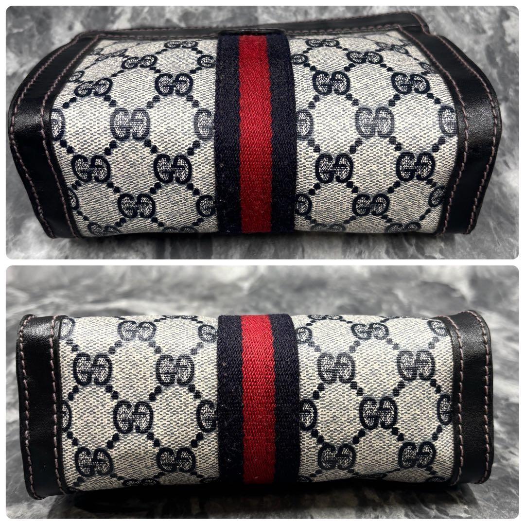 ✨美品✨GUCCI シェリーライン GG クラッチバッグ セカンド ネイビー