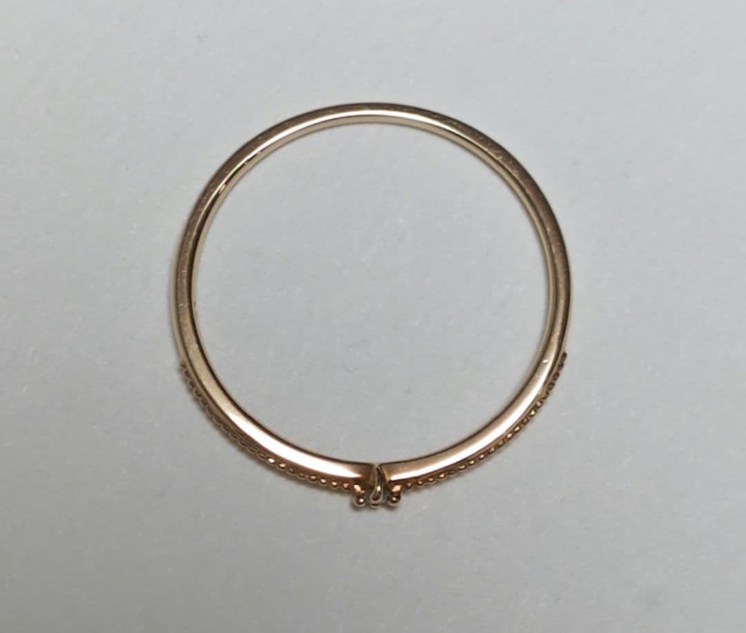 値下げ中！】ete K10 ミル打ち ダイヤモンド リング 15号 YG エテ