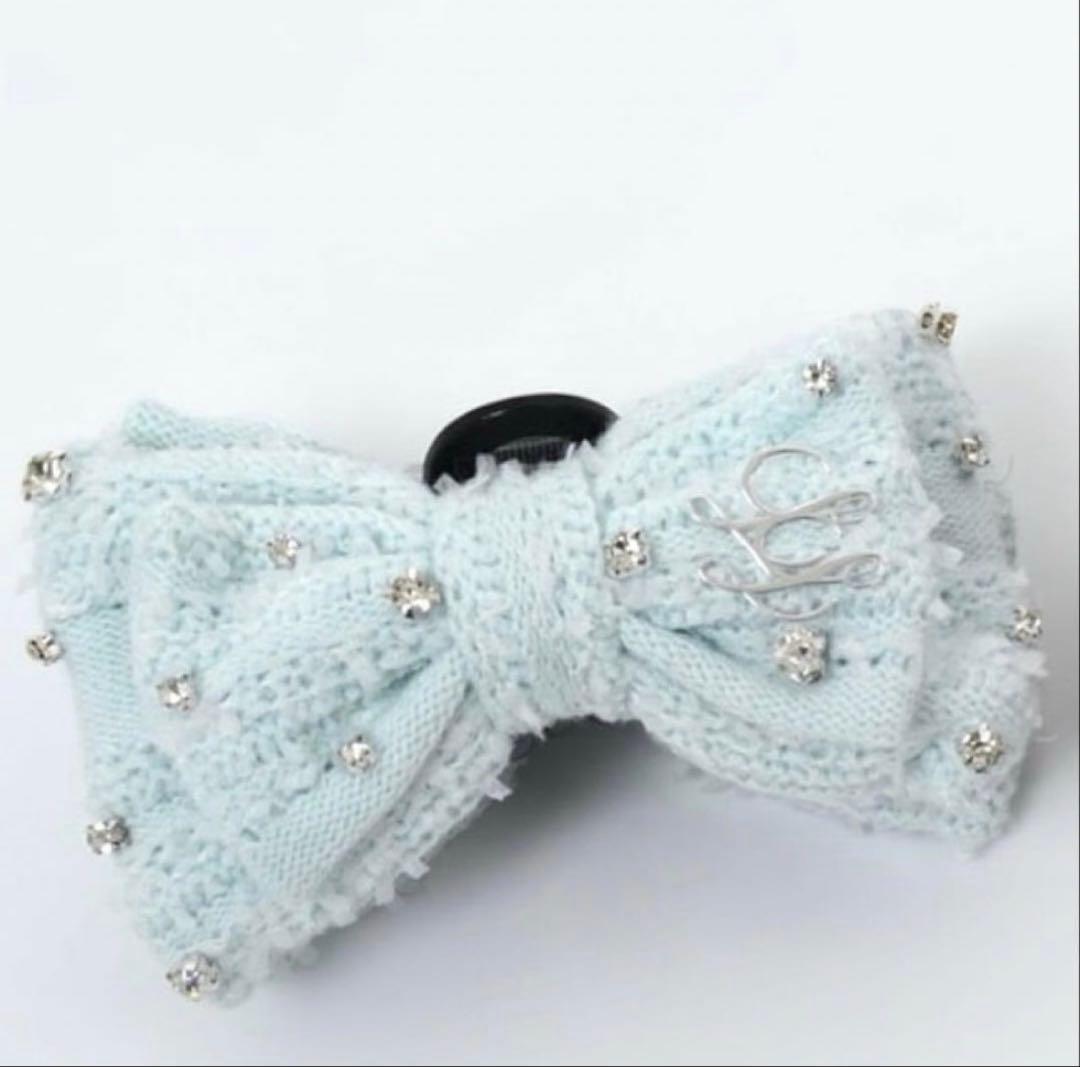 lumignon ルミニョン ヘアクリップ リボン ブルー ホワイト - メルカリ