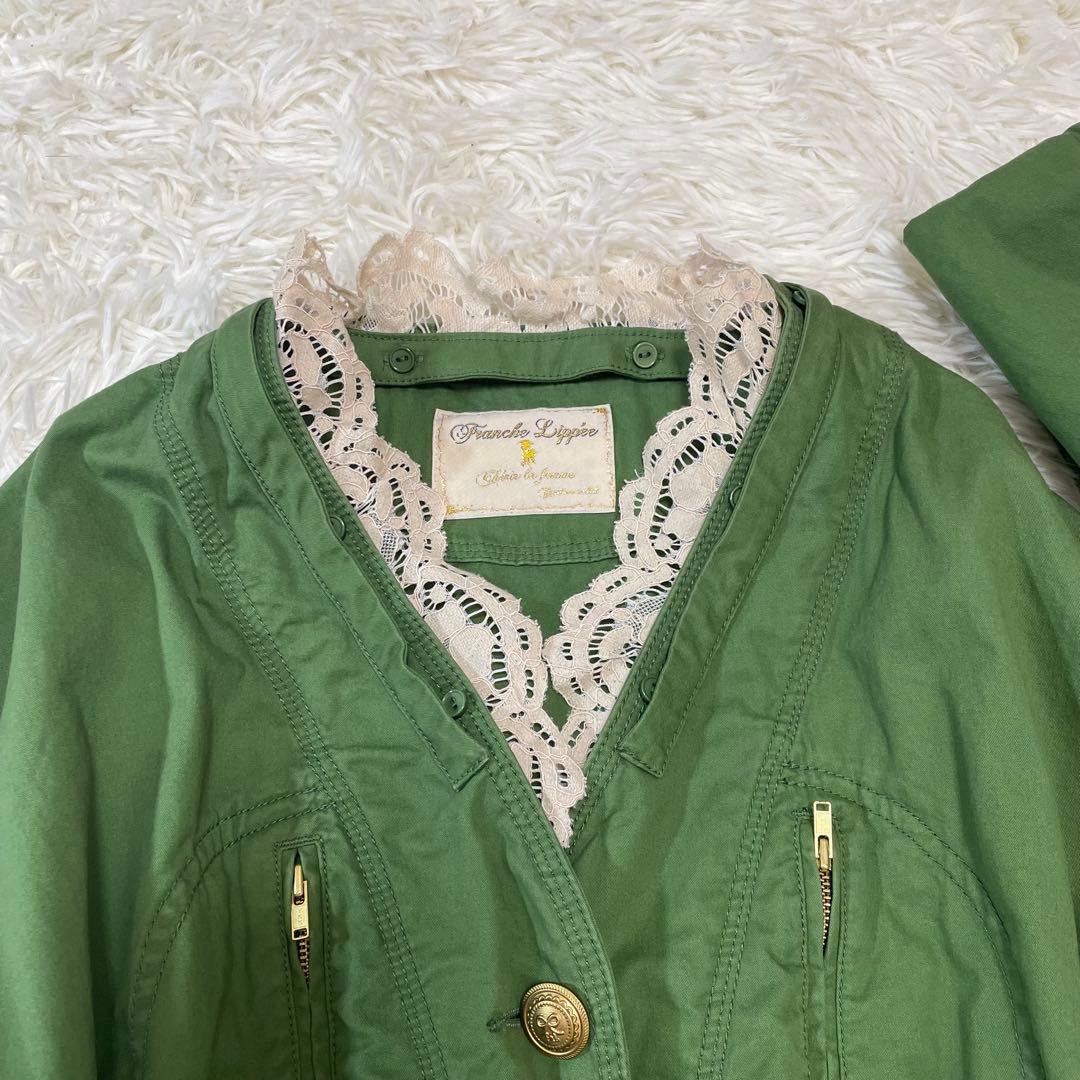 franche lippee ♡ワンピースコート レース フード 取外可 金釦