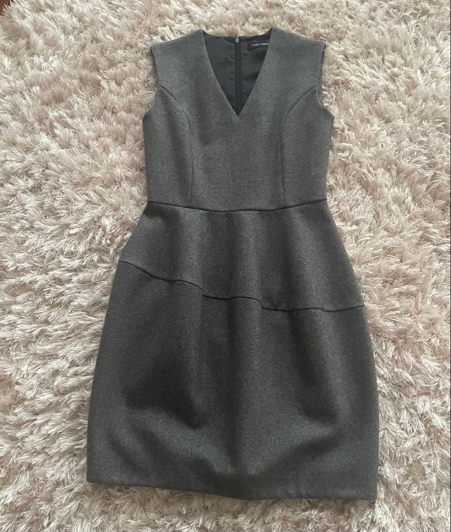 YOKO CHAN ノースリーブワンピース 38◆グレー YOKO CHAN - YOKO CHAN ヨーコチャン ノースリーブウールワンピース