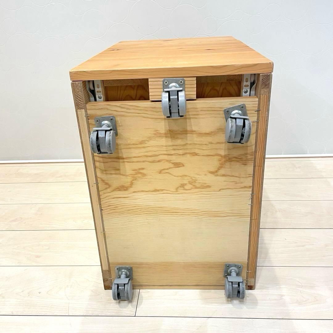 廃盤品】無印良品 パイン材 キャビネット キャスター付 北欧 カントリー