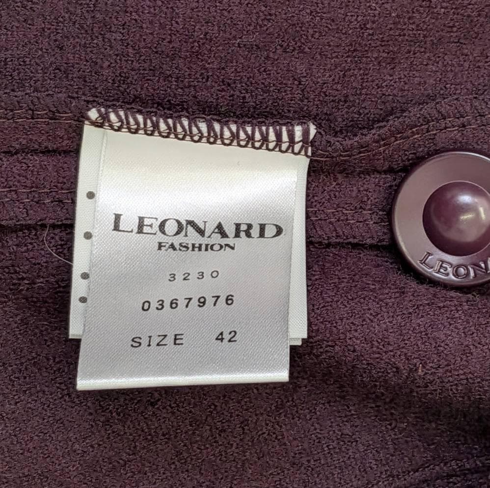 LEONARD レオナール コート パープル系 花柄 42サイズ ✨LEONARD