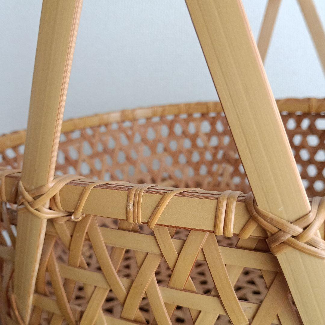 竹製籠 宮崎 作家物 竹細工 バスケット 大きめかご 天然素材 亀甲 クラフト