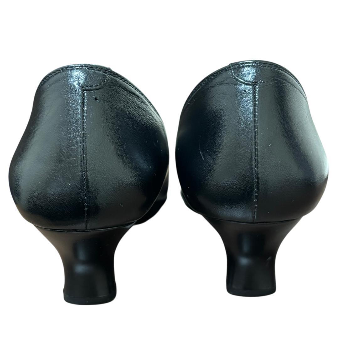 ワコール サクセスウォーク スクエアトゥ パンプス レザー ブラック