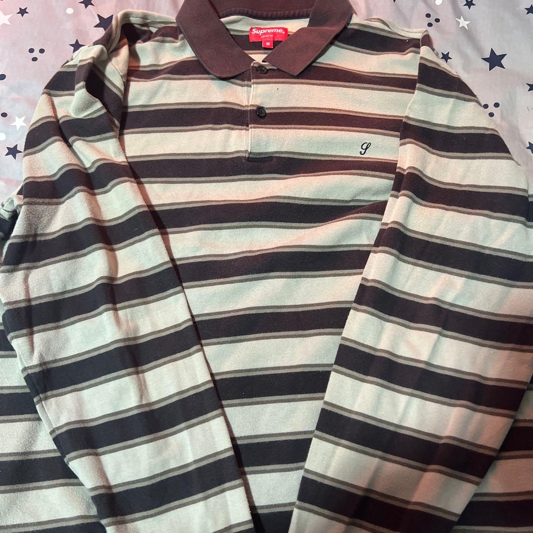 Supreme ストライプ ポロシャツ長袖 Mサイズ - メルカリ