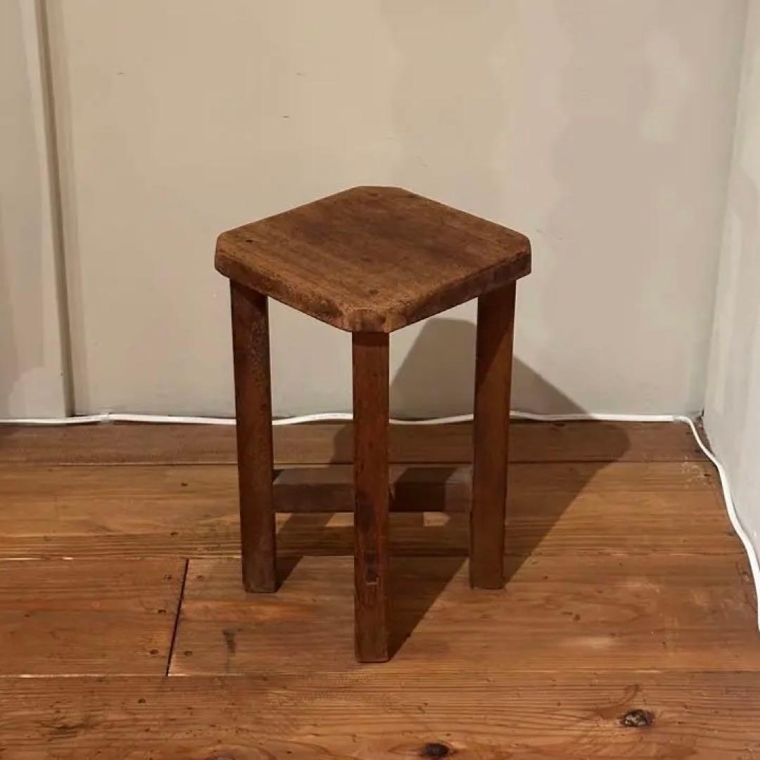 ヴィンテージ スツール 木製 古道具 サイドテーブル - メルカリ