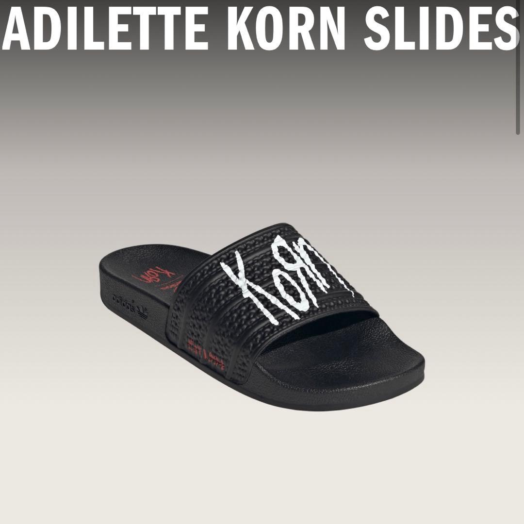 新品箱付27.5cm Korn × adidas Adilette Adidas x Korn Adilette Slides | Mens 4 / Womens 5 | Stickers
