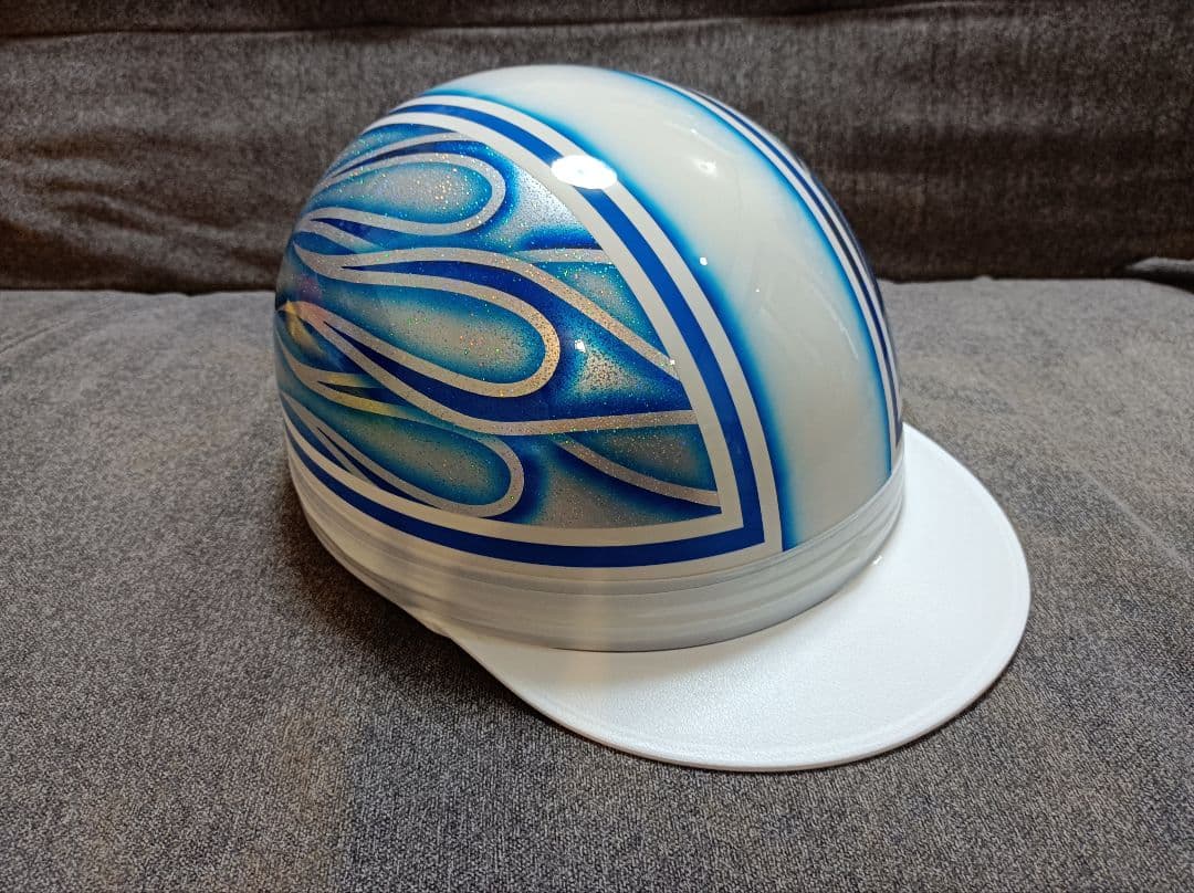 カスタムコルク半 白✘Candyブルーファイヤー 七色ラメカスタムコルク