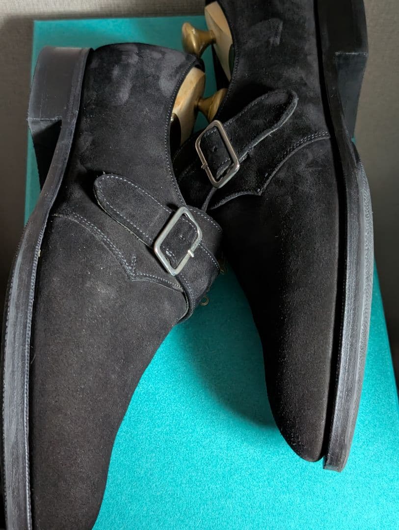 msek様用 エドワードグリーン シングルモンク ブラックスエード 6TROON