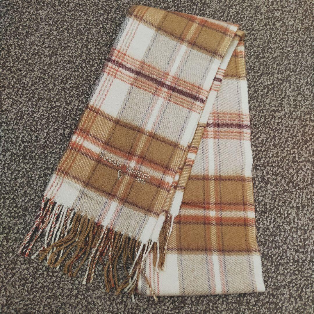 Rudolph Valentino チェック柄マフラー - メルカリ