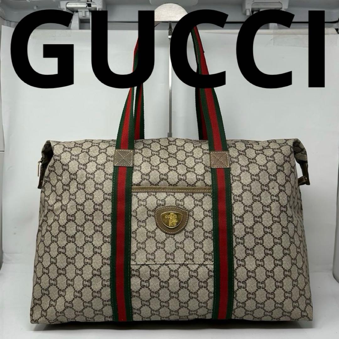 美品】GUCCI オールドグッチ ボストンバッグ シェリーライン GG w11