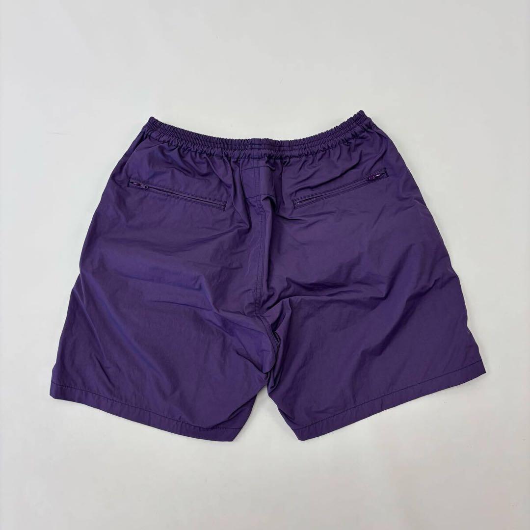 25ss 良品 ワコマリア ナイロン ボード ショーツ 刺繍 パープル XL