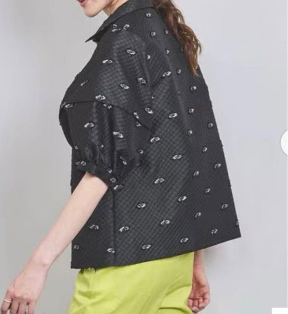 ユナイテッドアローズ カットジャカードバルーンスリーブブラウス