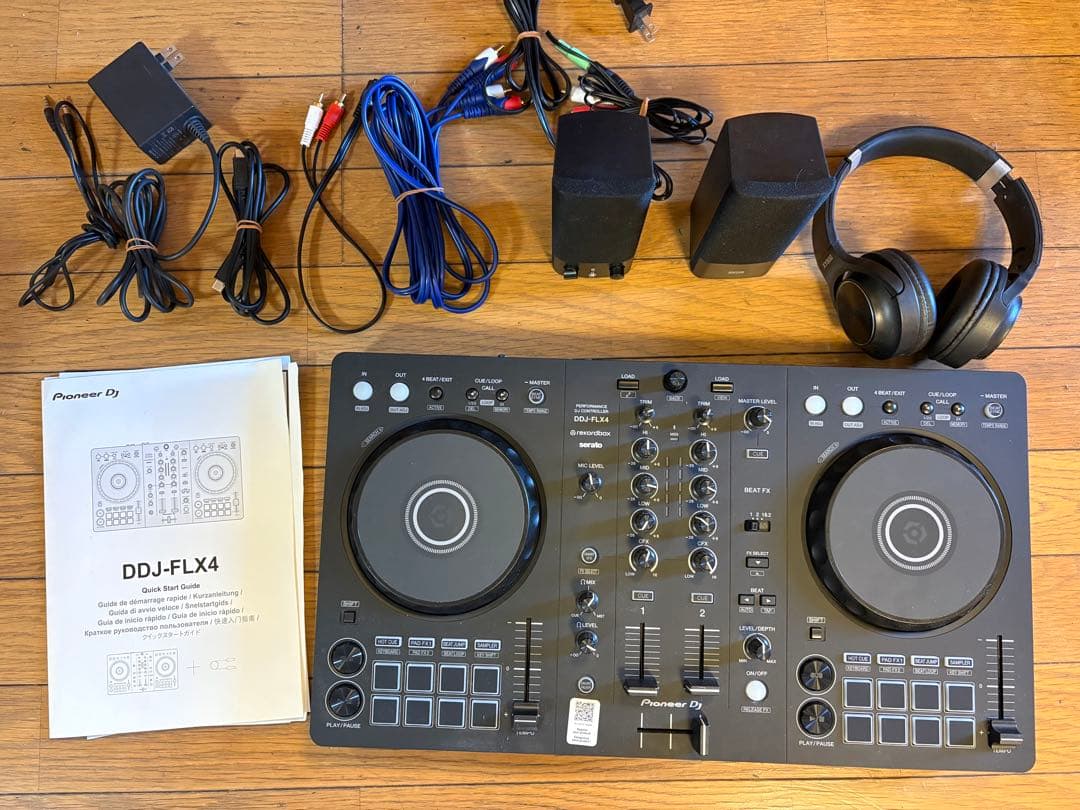 ddj-flx4 初心者9点セット ヘッドホン スピーカー 込みddj-flx4 初心者