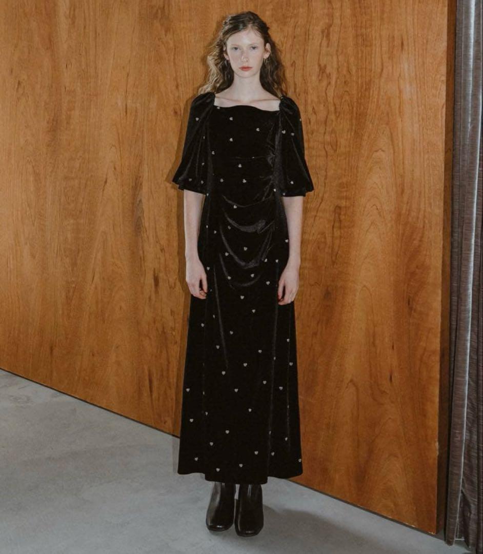 et.UNiVER ベロアドレス Sweetheart velour dress - メルカリ