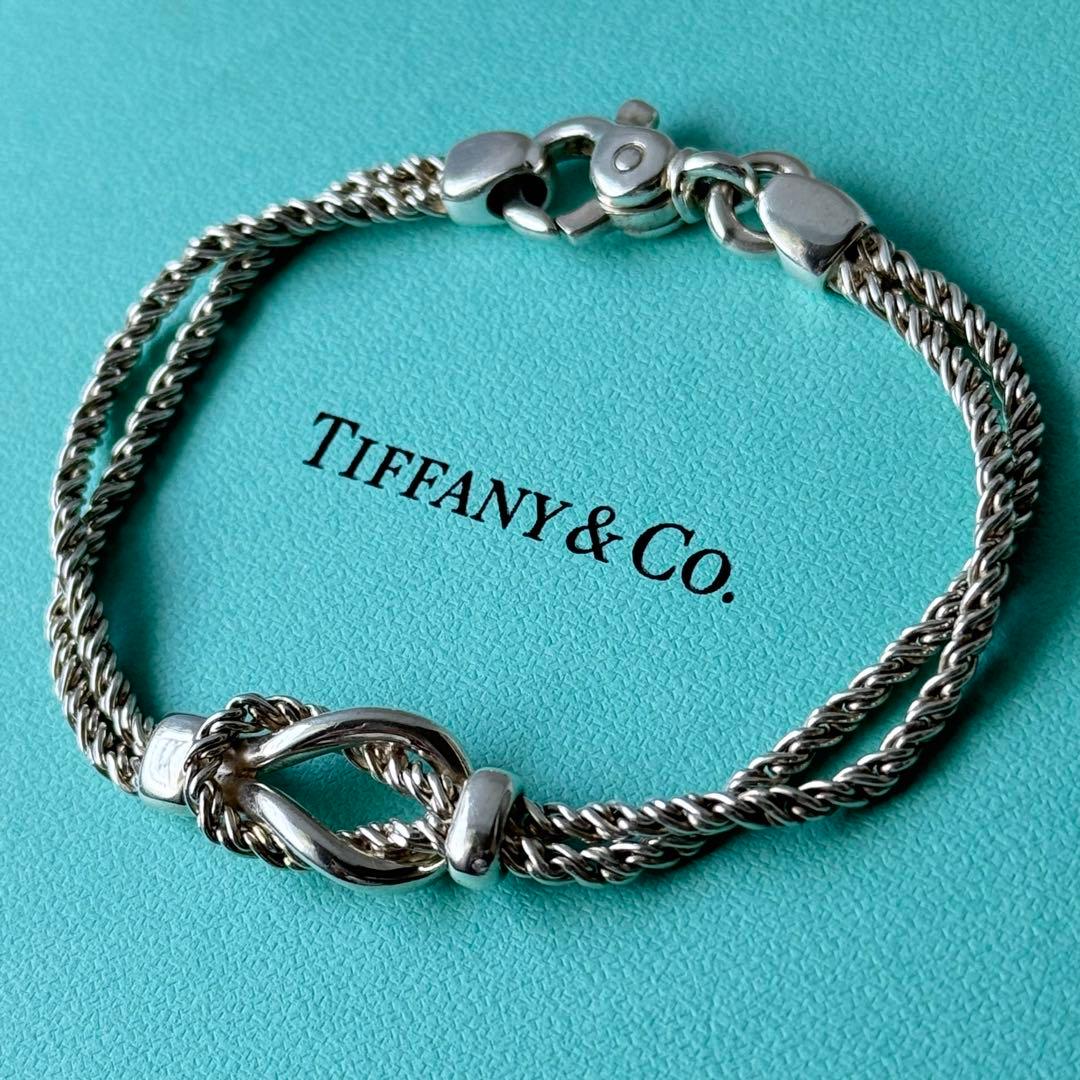 希少 極美品】ティファニー センターノット ダブルロープ ブレスレット