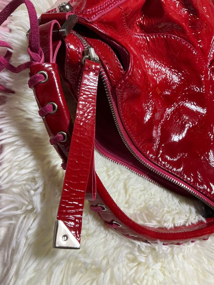 最終価格 FRANCESCO BIASIA パテントレザーバッグ タグ付き未使用