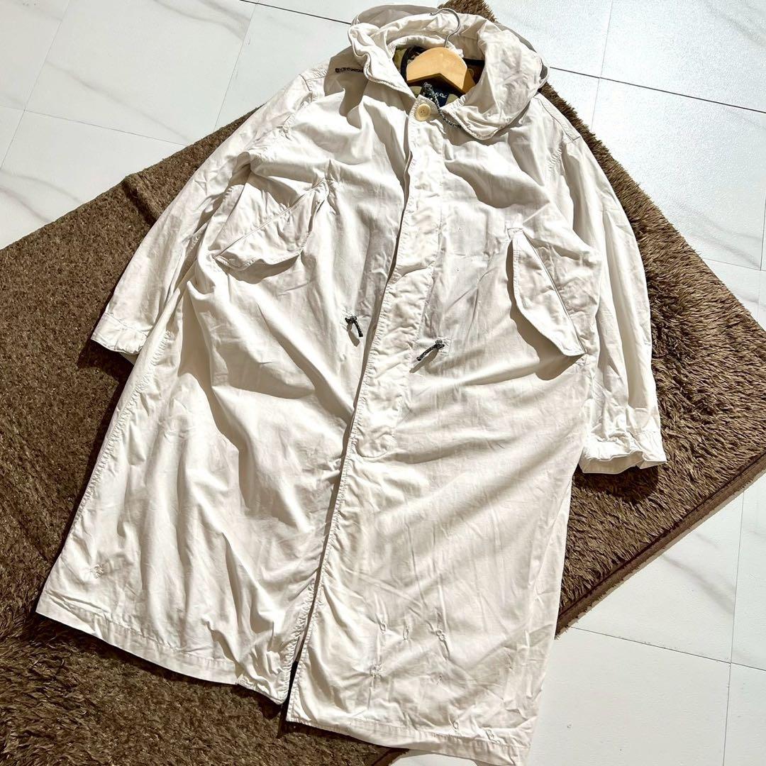 【現行】45R ウェザーの908ダンボカラーコート 4way 刺繍 ロング丈 白 現行】45R ウェザーの908ダンボカラーコート 4way 刺繍 ロング丈 白