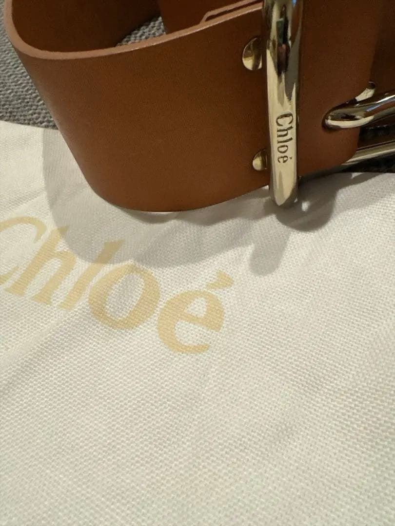 最終値下げ！Chloé ブラウンレザーベルト Mサイズ - メルカリ
