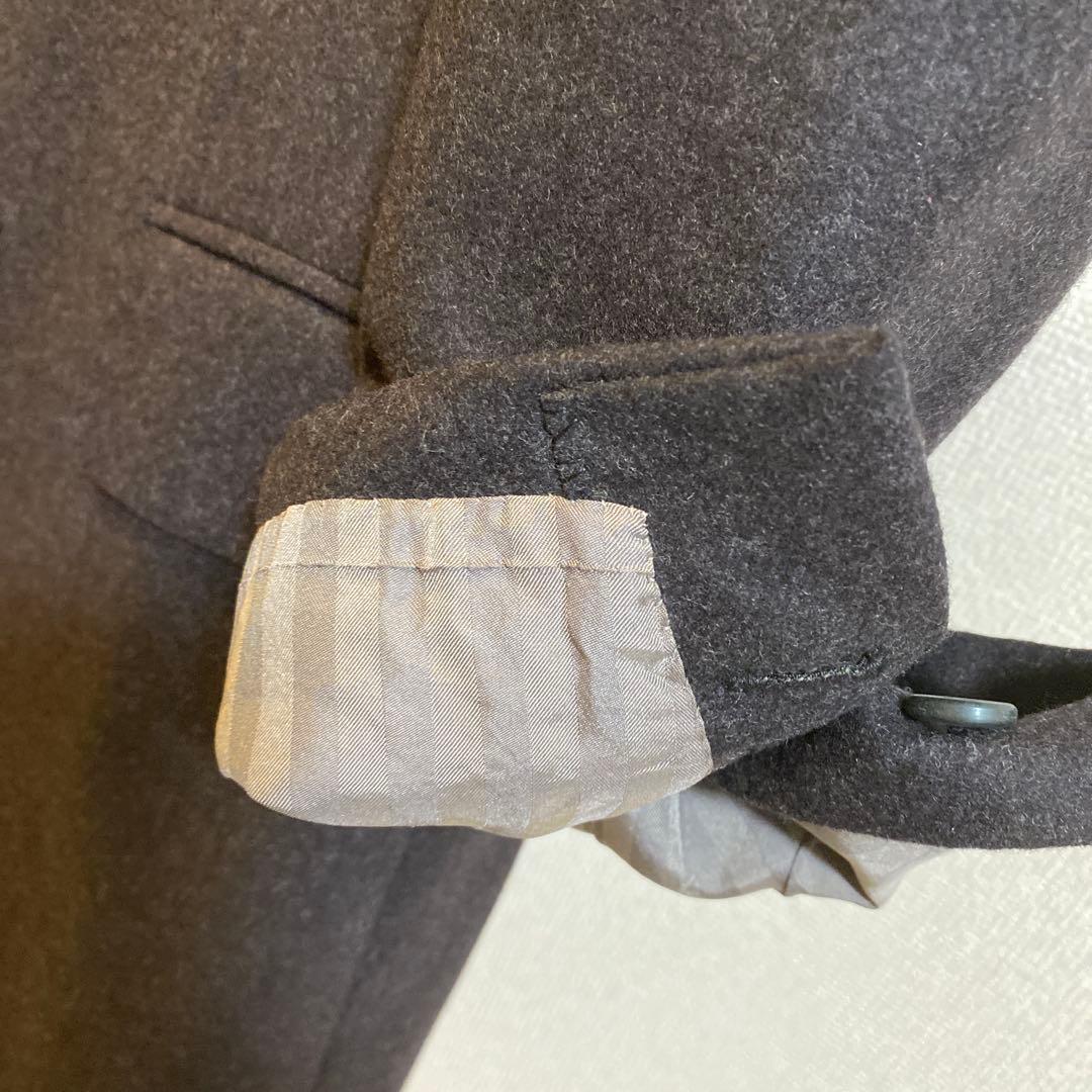 ミラショーン 超肉厚 フラノカシミヤ100% チャコールグレー ダブル