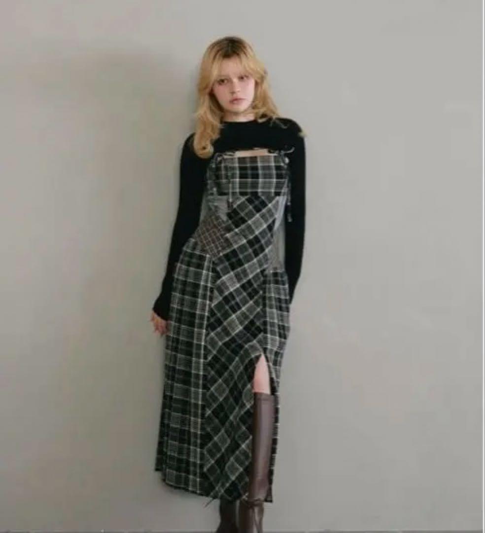 andmary nadia check long dress - メルカリ