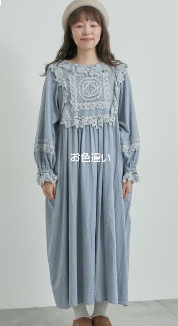 ツハル TSUHARU ドビーバテンレースワンピース新品オフ M 今季完売