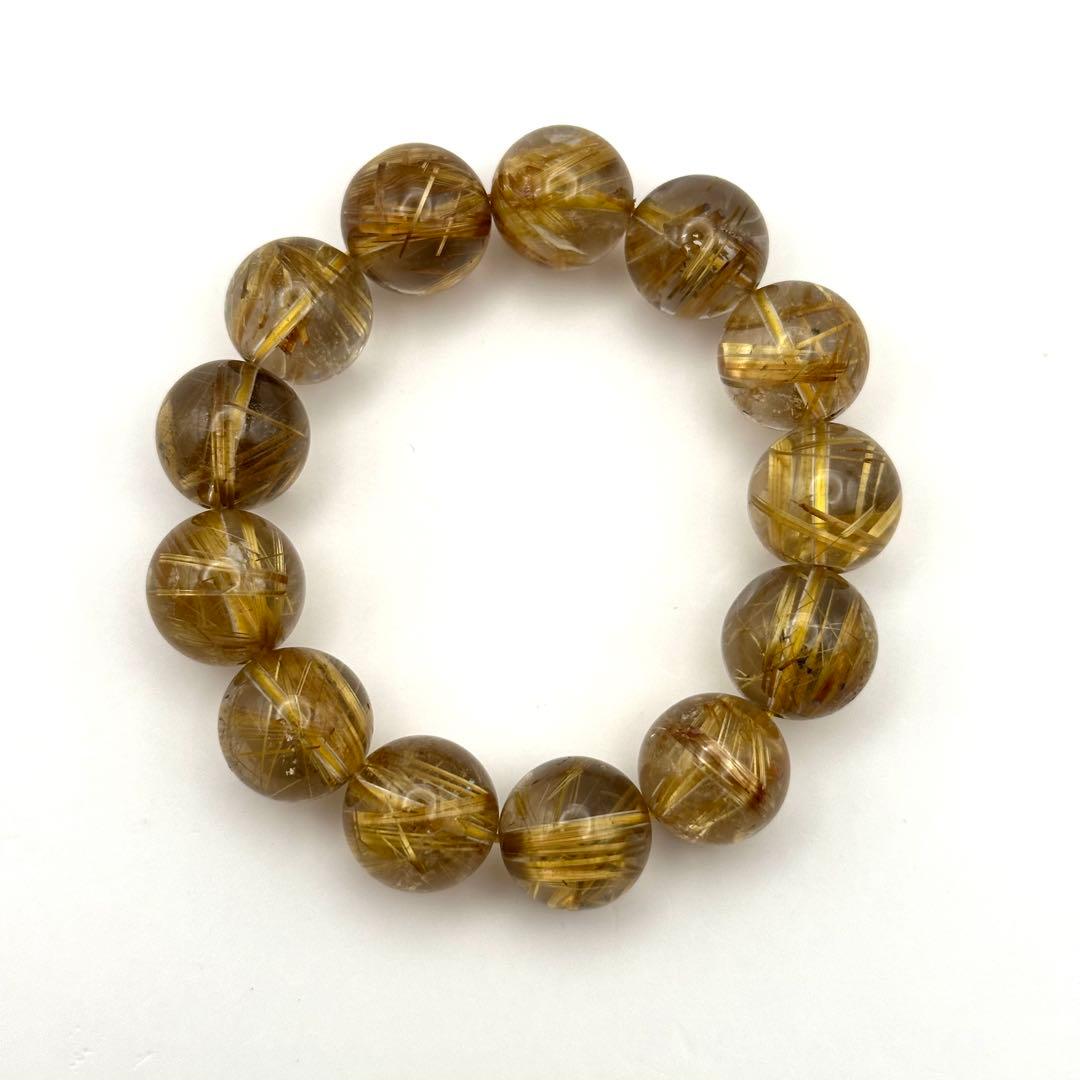 大玉ゴールドルチルクォーツ ブレスレット 約14mm ルチルクォーツ ブレスレット 約14mm | 天然石の魅力 - 数珠 京念珠