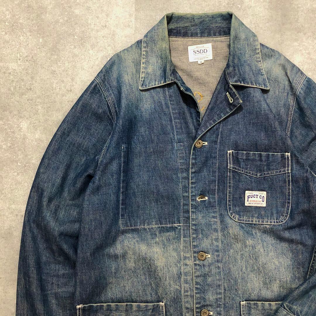 FUCT SSDD デニム カバーオール M ファクト 刺繍 インディゴ FUCT SSDD