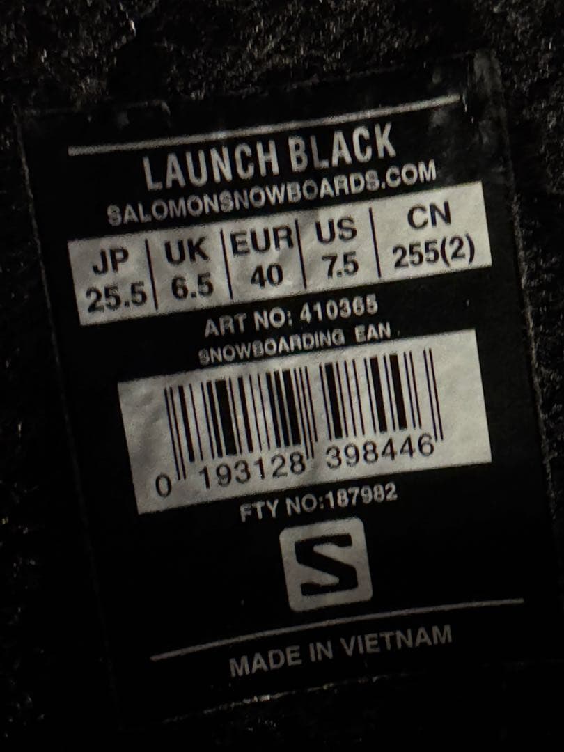 Salomon スノーボードブーツ LAUNCH BLACK 25.5cm