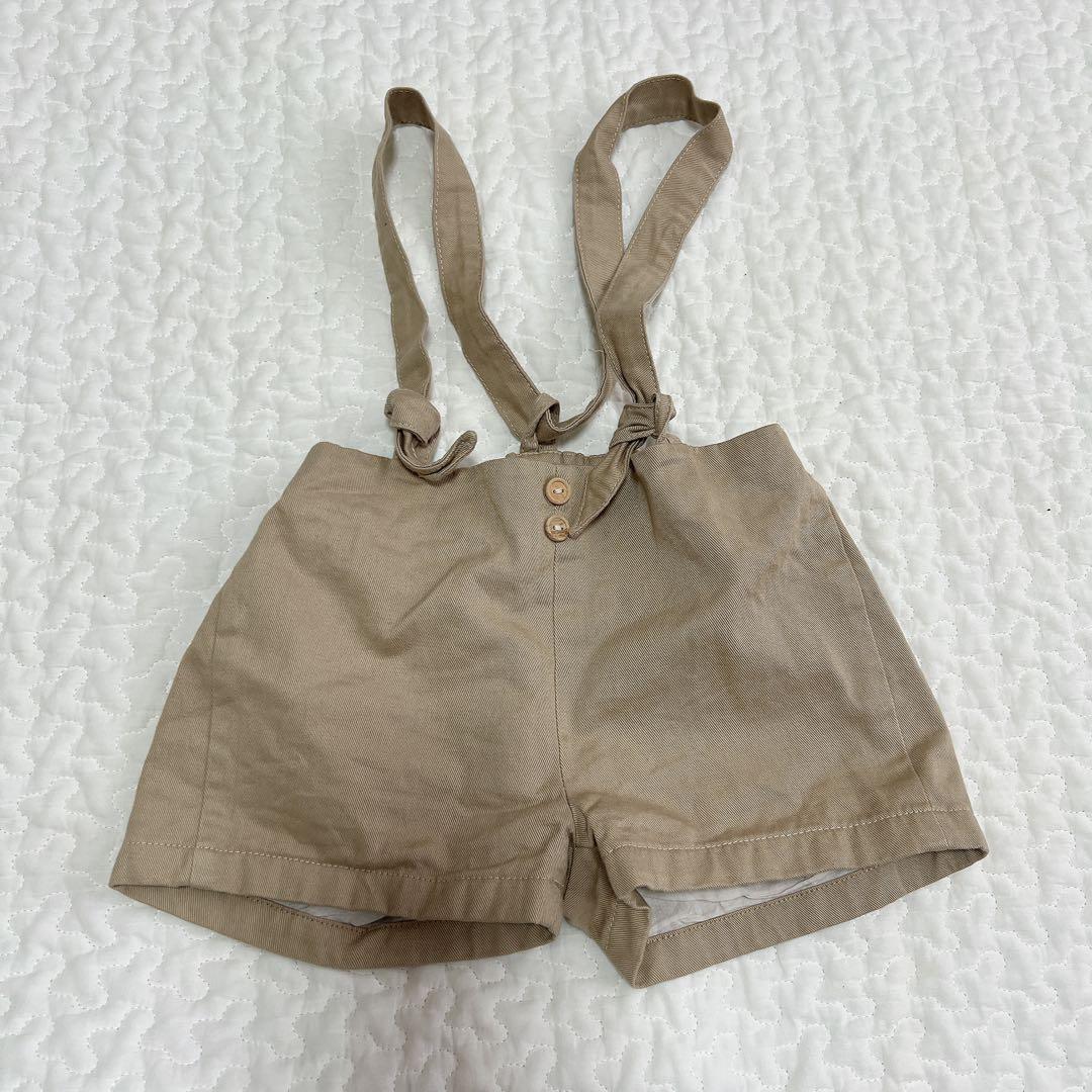 Popelin サスペンダー付きショートパンツ 18-24m ベージュ - メルカリ