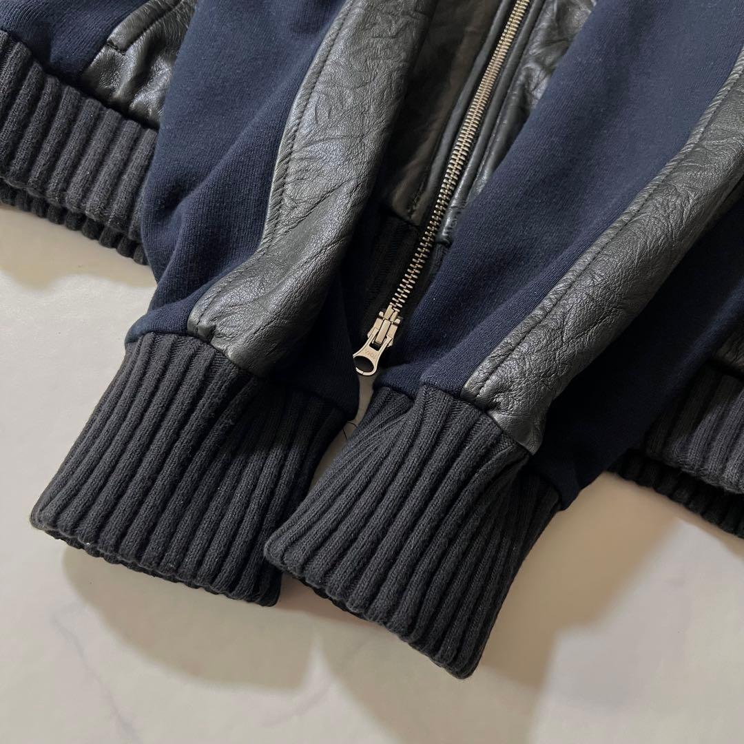 ドルチェアンドガッバーナ レザージャケット ニット スウェット切替 50