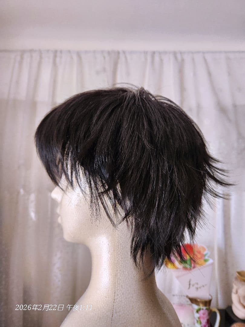 日本製高品質メンズウィッグ ウイングショート スタンダードブラック