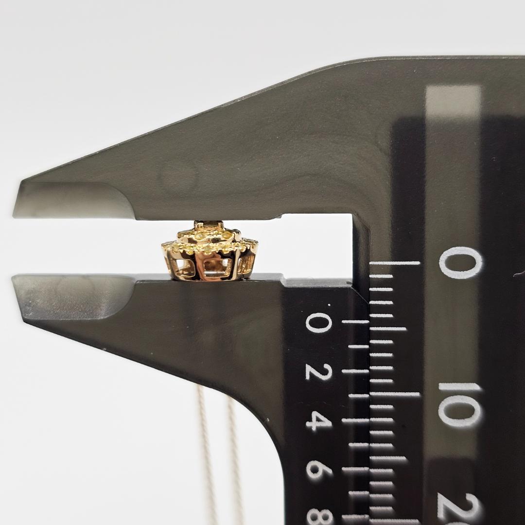 天然イエローダイヤモンド 0.2ct パヴェ ネックレス K18