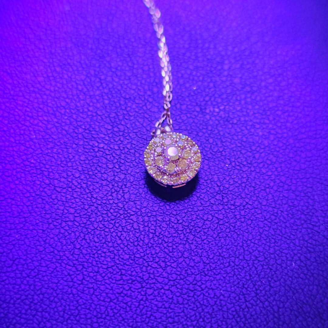 天然イエローダイヤモンド 0.2ct パヴェ ネックレス K18